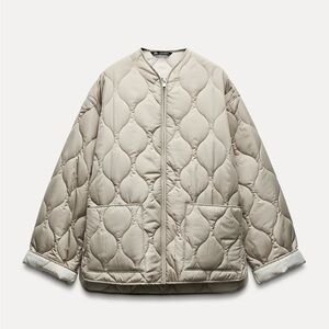 Zara Quilted Jacket in Beige